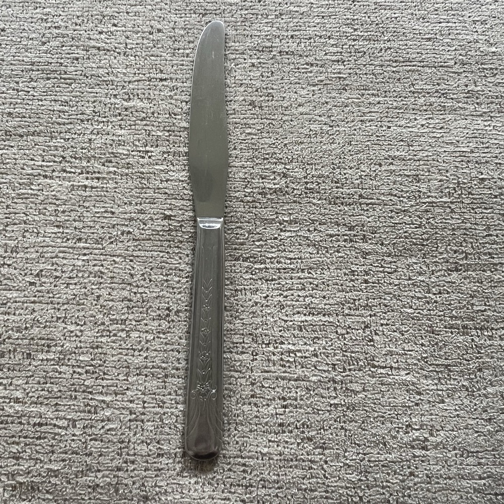 Silco‎ Stainless USA Table Knife Floral Scroll Pattern Vtg Flatware Silverware